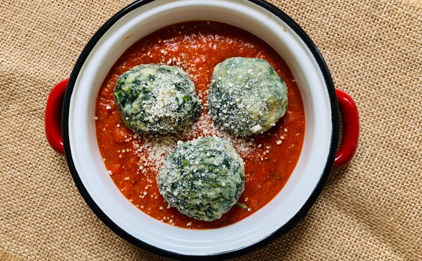 Malfatti (ñoquis gigantes de espinacas y&nbsp;ricotta)